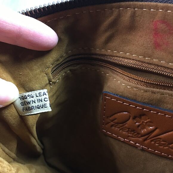 NWT Patricia Nash Riot Rust Map Zip Leather Pouch Wrist Wallet Brown - Picture 5 of 7